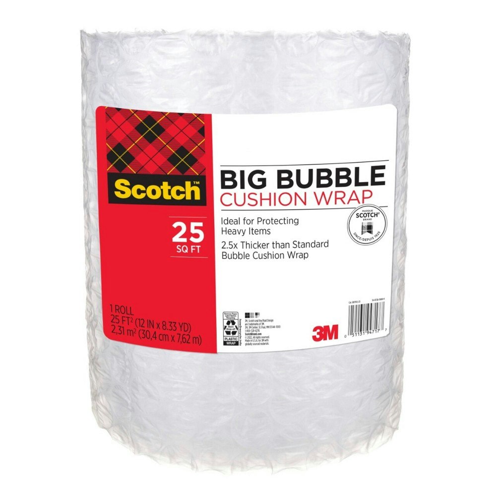 Scotch 12-inch x 25-foot Bubble Cushion Wrap: $14.99 Scotch 12-inch x 25-foot Bubble Cushion Wrap: $14.99