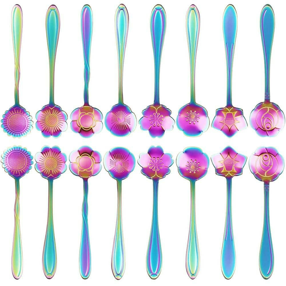 18/10 Stainless Steel Flower Pattern Teaspoons 16-Pack: $64.56