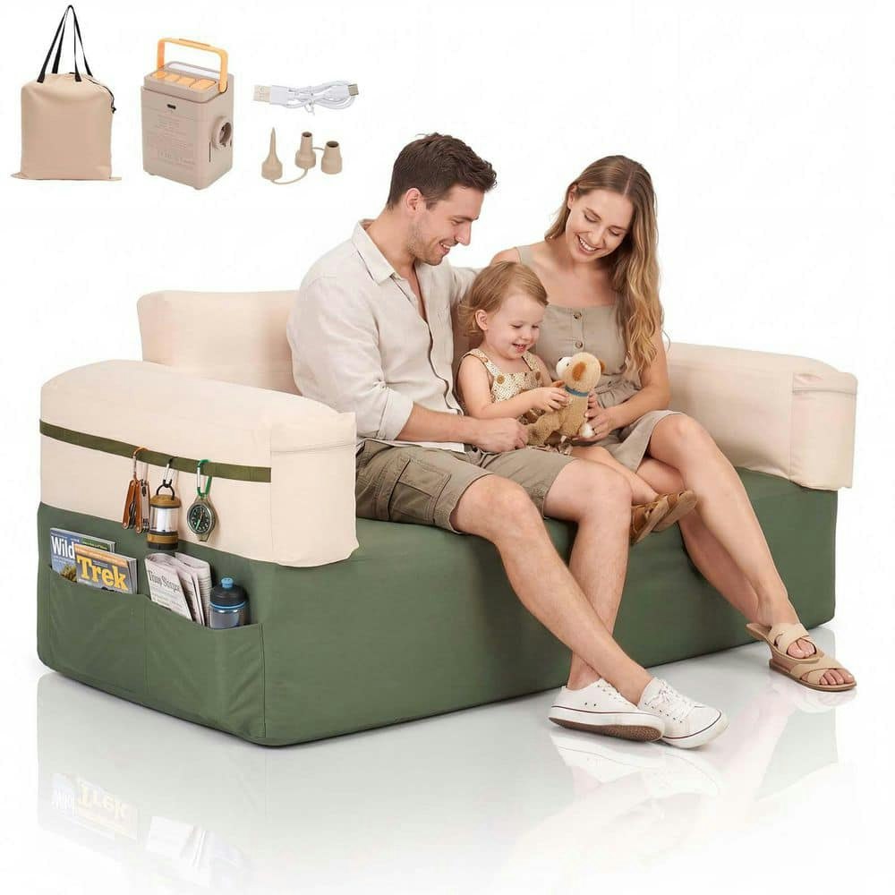 Inflatable 2-Person Camping Couch with Pump and LED Light: $129.99