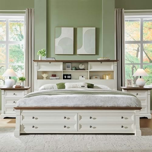 Queen Size Wood Bed Frame with Storage Headboard and Charging Station: $458.98 Queen Size Wood Bed Frame with Storage Headboard and Charging Station: $458.98