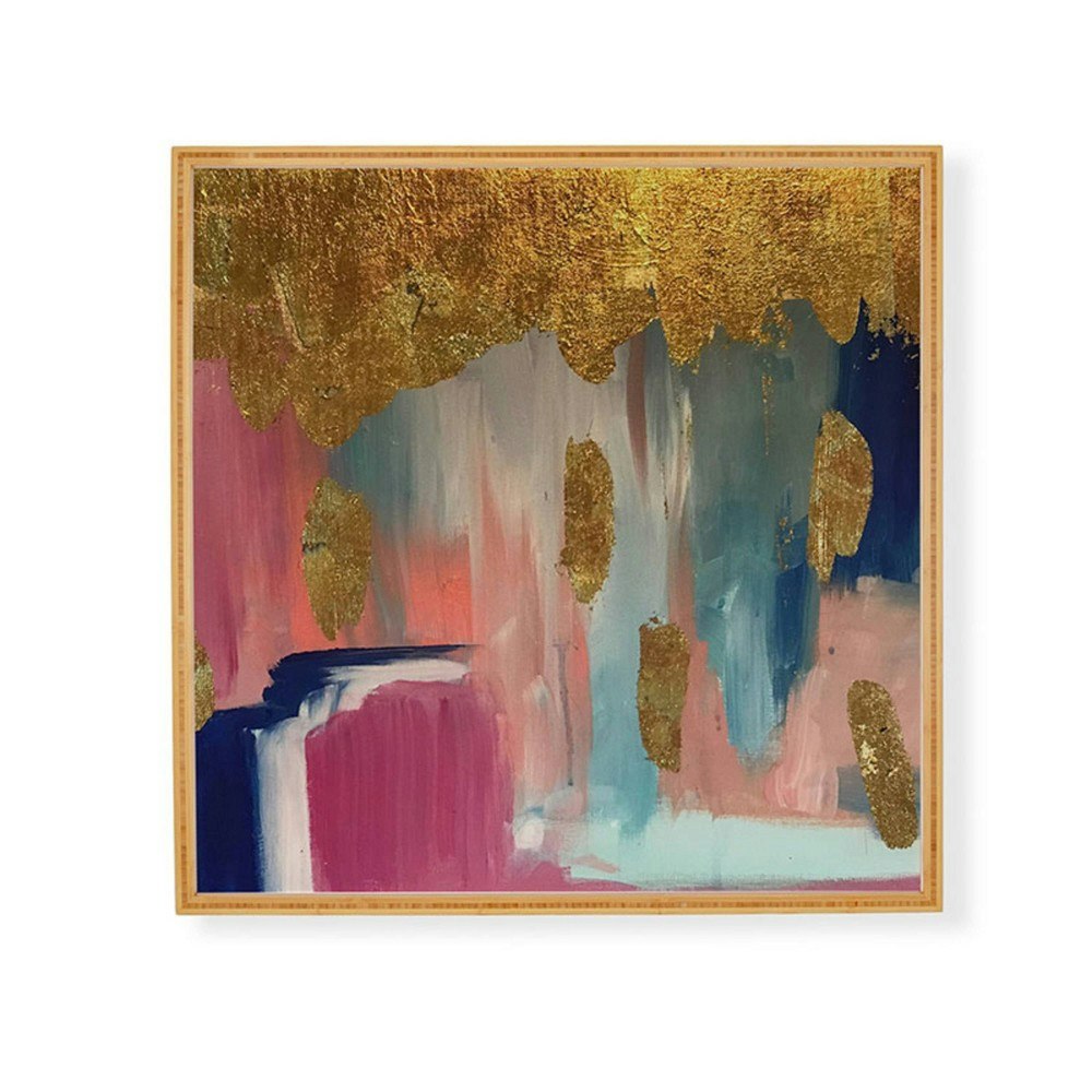 Deny Designs Tina Salazar 30"x30" Gold Leaf Indigo Blue Abstract Framed Wall Art: $199.99 Deny Designs Tina Salazar 30"x30" Gold Leaf Indigo Blue Abstract Framed Wall Art: $199.99