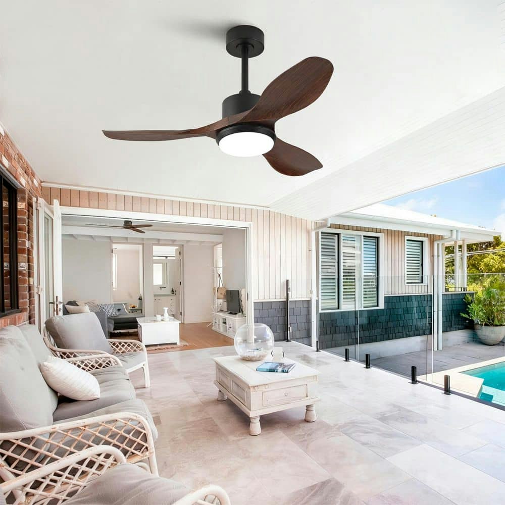 42-inch Modern Black Ceiling Fan with LED Light: $155.36 42-inch Modern Black Ceiling Fan with LED Light: $155.36