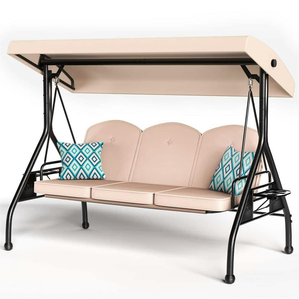 3-Person Convertible Outdoor Patio Swing Bed: $331 3-Person Convertible Outdoor Patio Swing Bed: $331