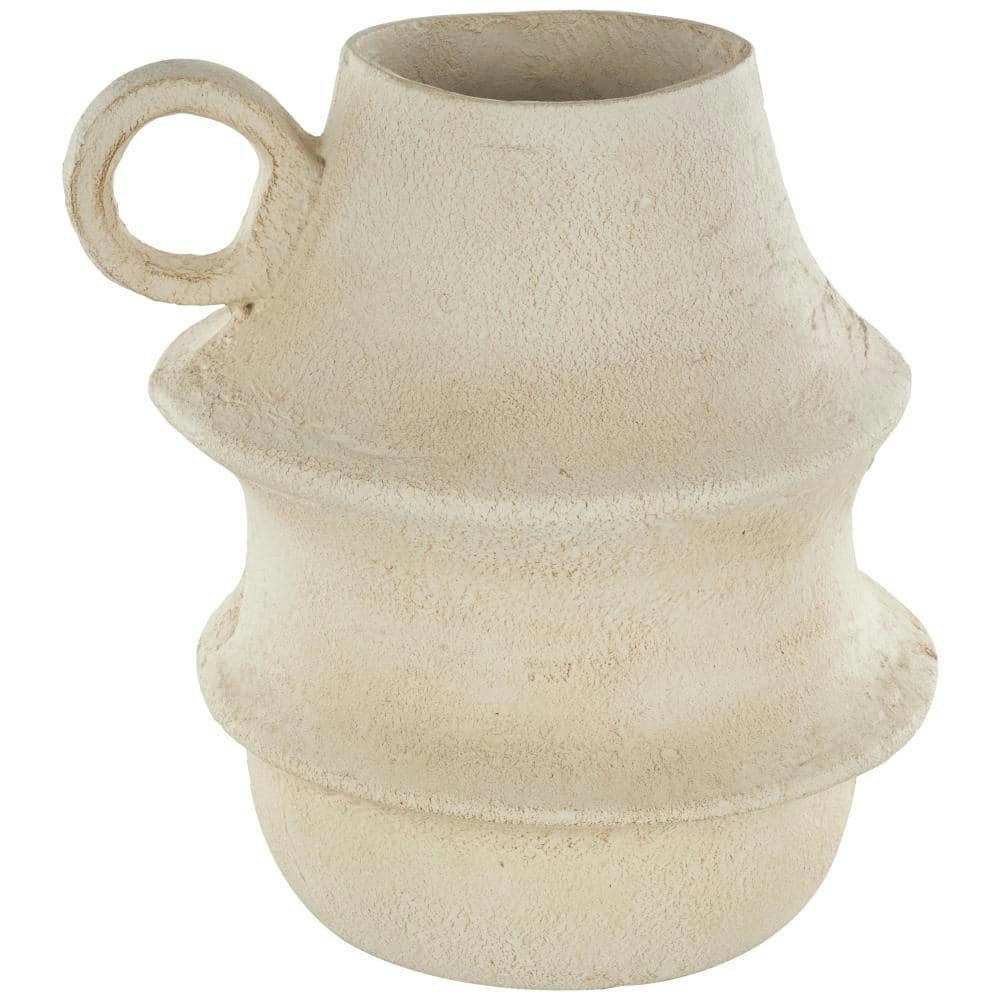 Cream Fluted Paper Mache Decorative Vase: $72.56 Cream Fluted Paper Mache Decorative Vase: $72.56