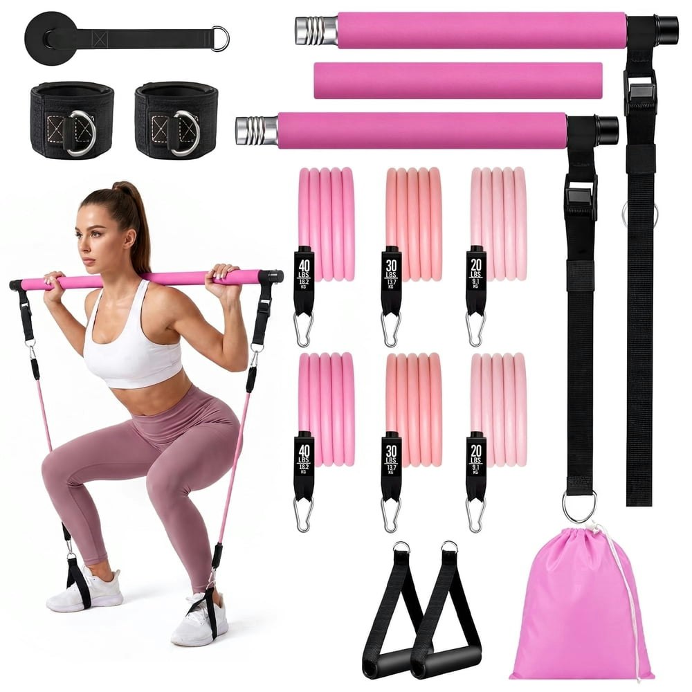 Pilates Bar Kit with Resistance Bands: $21.59 Pilates Bar Kit with Resistance Bands: $21.59