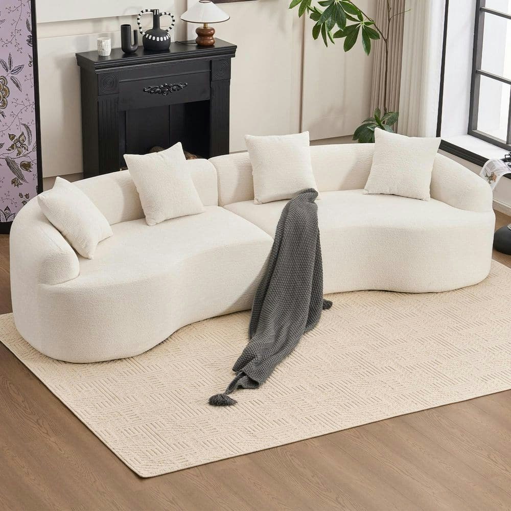 110-inch Flared Arm Chenille Curved Sectional Sofa: $491.58 110-inch Flared Arm Chenille Curved Sectional Sofa: $491.58