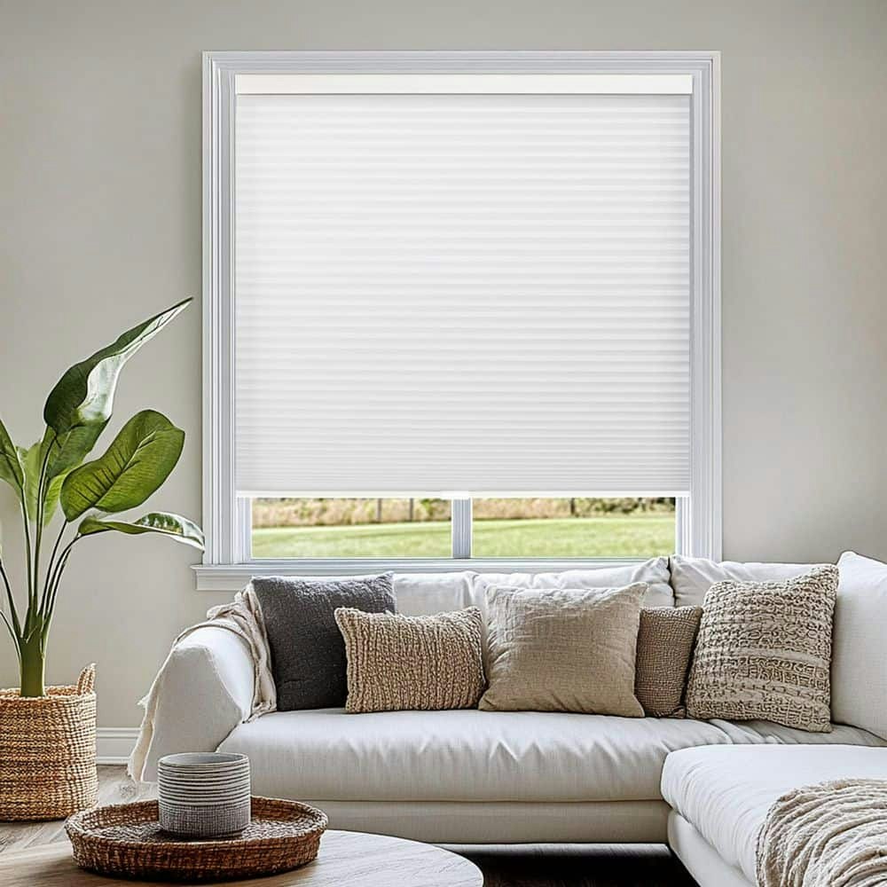 Morning Mist Cordless Light Filtering Cellular Shade 28.5" x 84": $70
