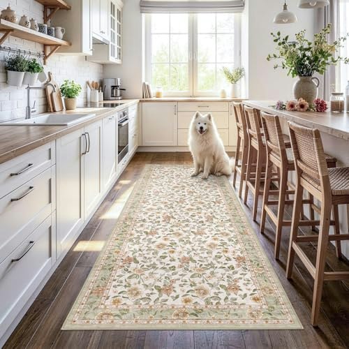 3x8-Foot Washable Floral Runner Rug: $32.98 3x8-Foot Washable Floral Runner Rug: $32.98
