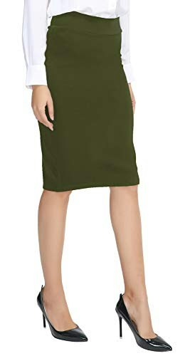 Urban CoCo Women's Elastic Waist Stretch Bodycon Midi Pencil Skirt: $16.98