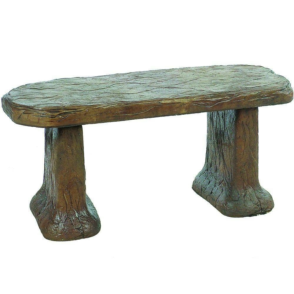 Aged Brown Slate Concrete Garden Bench: $206.15