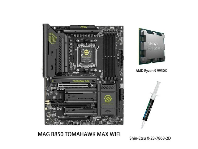 MSI MAG B850 Tomahawk Max WiFi Motherboard and AMD Ryzen 9 9950X CPU Combo: $1,099.99
