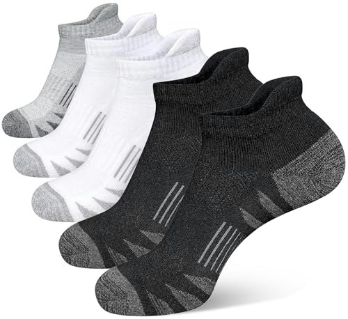 Heyoboy Men's Athletic Cushioned Anti-blister Ankle Socks 5-Pack: $14.94