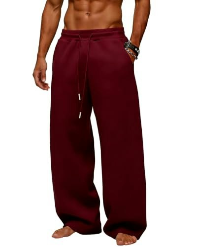 Men's Wide Leg Fleece Sweatpants: $18.97