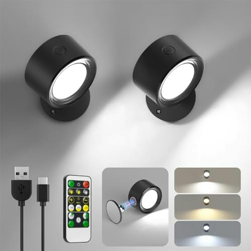 Racokky Rechargeable LED Wall Sconce with Remote: $19.98