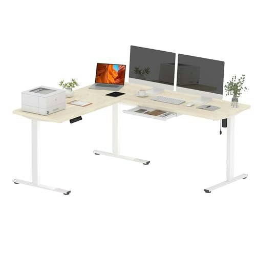 Sanodesk 71x63 Electric L-Shaped Standing Desk: $339.97