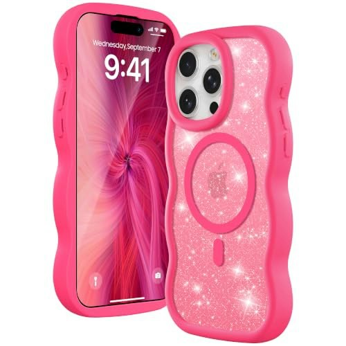 Amzfield Wavy Glitter Magnetic Case for iPhone 14 Pro Max: $12.74