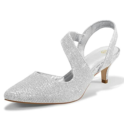 Mysoft Women's 2-inch Kitten Heel Slingback Pumps: $37.98 Mysoft Women's 2-inch Kitten Heel Slingback Pumps: $37.98