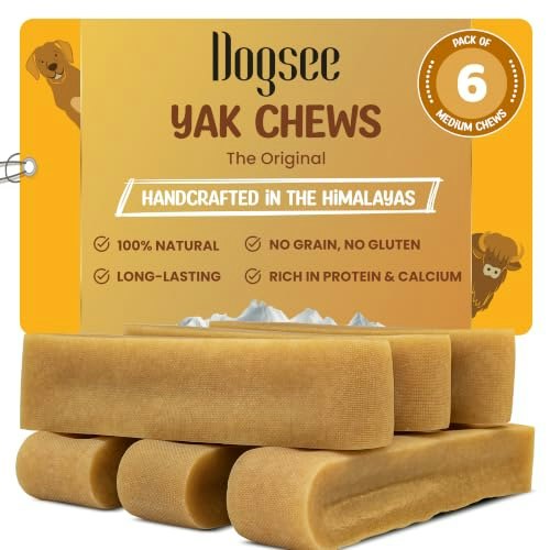 Dogsee Medium Yak Chews 6-Pack: $19.09