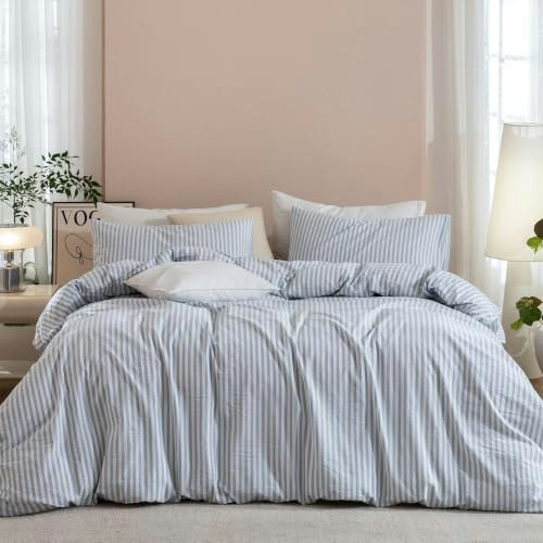 Jiyuan Alaska King Washed Cotton Duvet Cover Set: $114.74