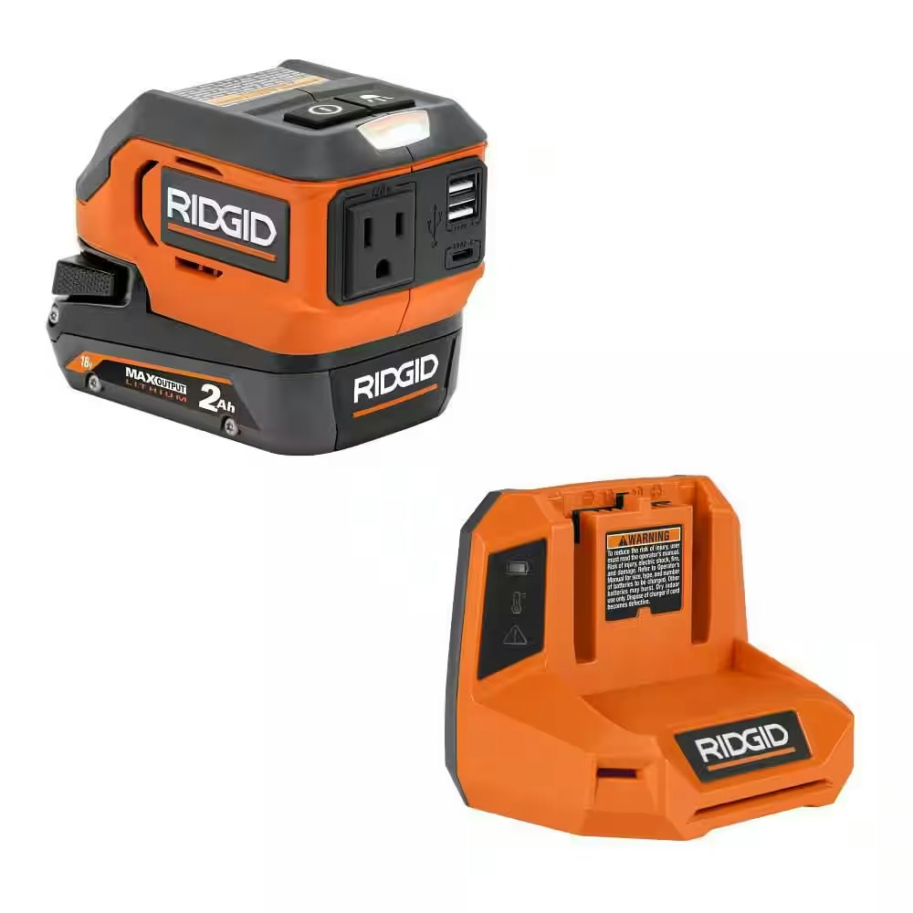 Ridgid 18V Cordless Inverter Kit w/ 2.0 Ah Battery & Charger: $79