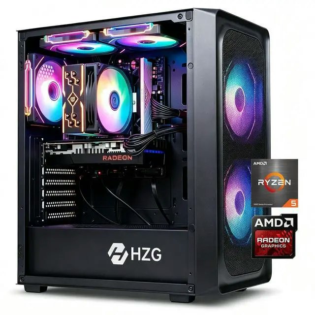 HZG M500 Ryzen 5 5600 Radeon RX 6600 Desktop PC: $799
