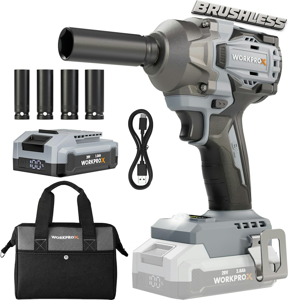 WorkPro 20V 440 ft-lb 1/2" Cordless Impact Wrench: $70