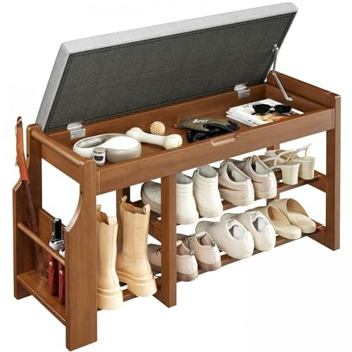 Pipishell 34" Pine Wood Entryway Shoe Bench: $59.99