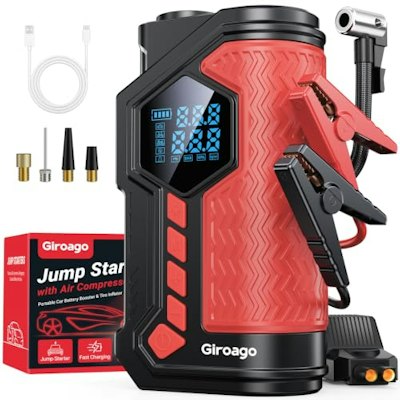 Giroago Jump Starter with Air Compressor for $42 + free shipping