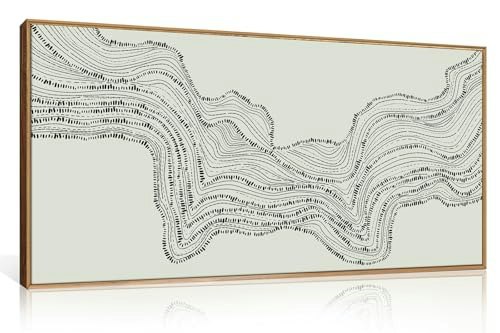 Hlniuc Neutral Abstract Framed Canvas Wall Art 40"x20": $76.49