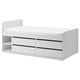 IKEA SLÄKT Twin Bed Frame w/ Storage & Slatted Bedbase: $360