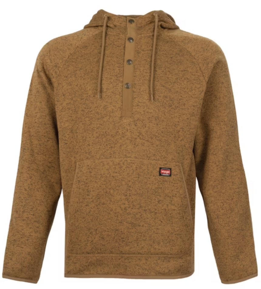Wrangler Workwear Men's Fleece Mock Neck Hoodie: $10