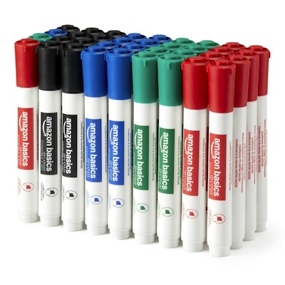 Amazon Basics Low-Odor Dry Erase Whiteboard Markers 36-Pack for $11 w/ Sub & Save for Prime + free shipping