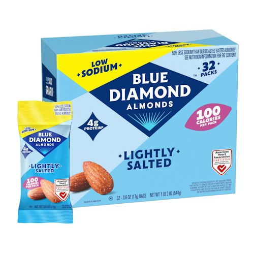 Blue Diamond Low Sodium Lightly Salted 100 Calorie Almonds 32-Pack for $12 via Sub & Save + free shipping w/ Prime