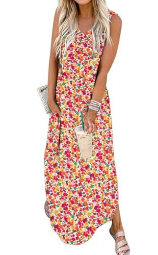 Women's Sleeveless Split Maxi Sundress with Pockets: $14.24 Women's Sleeveless Split Maxi Sundress with Pockets: $14.24