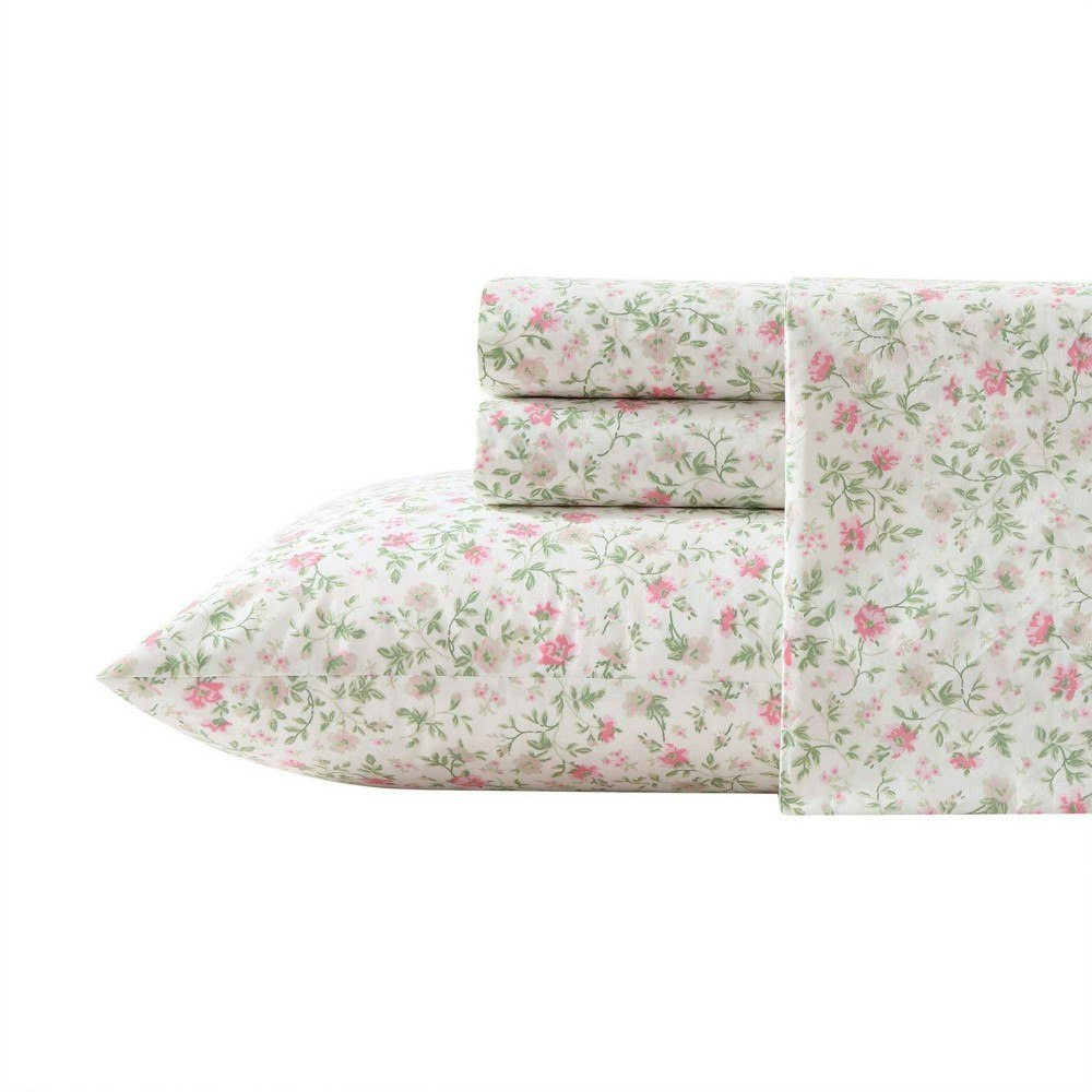 Laura Ashley Twin Extra Long Floral Sheet Set: $49.99
