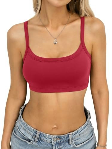 Eachyes Women's Scoop Neck Cami Crop Tank Sports Bra: $12.74 Eachyes Women's Scoop Neck Cami Crop Tank Sports Bra: $12.74