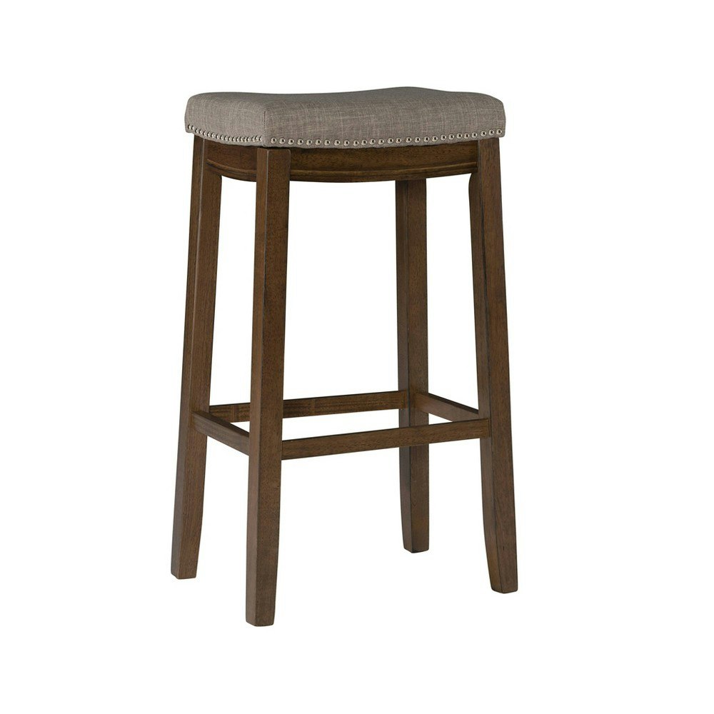 Linon Claridge Backless Nailhead Saddle Barstool: $54.99
