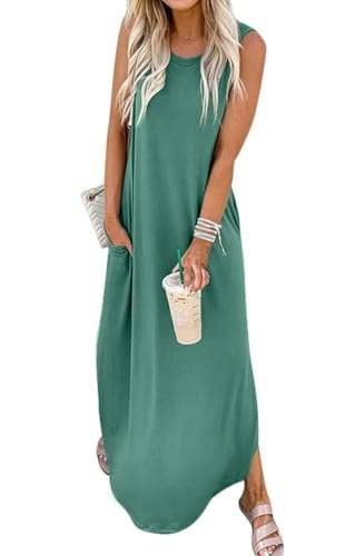 Women's Sleeveless Split Maxi Sundress with Pockets: $16.99 Women's Sleeveless Split Maxi Sundress with Pockets: $16.99