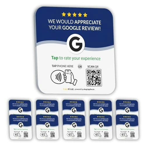 TapFive Google Review NFC and QR Code Sign 10-Pack: $84.95 TapFive Google Review NFC and QR Code Sign 10-Pack: $84.95