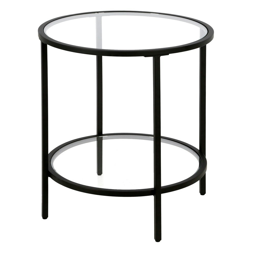 Hudson and Canal Bromford 20-Inch Round Side Table with Glass Shelf: $124.99 Hudson and Canal Bromford 20-Inch Round Side Table with Glass Shelf: $124.99