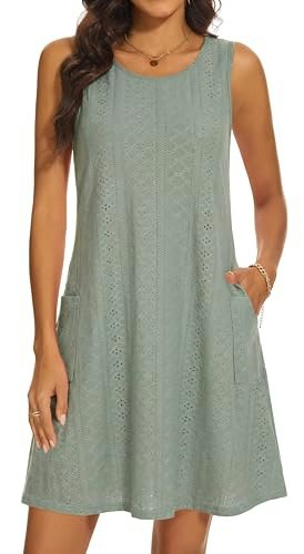 Moskill Women's Sleeveless Eyelet Swing Sundress: $14.44 Moskill Women's Sleeveless Eyelet Swing Sundress: $14.44