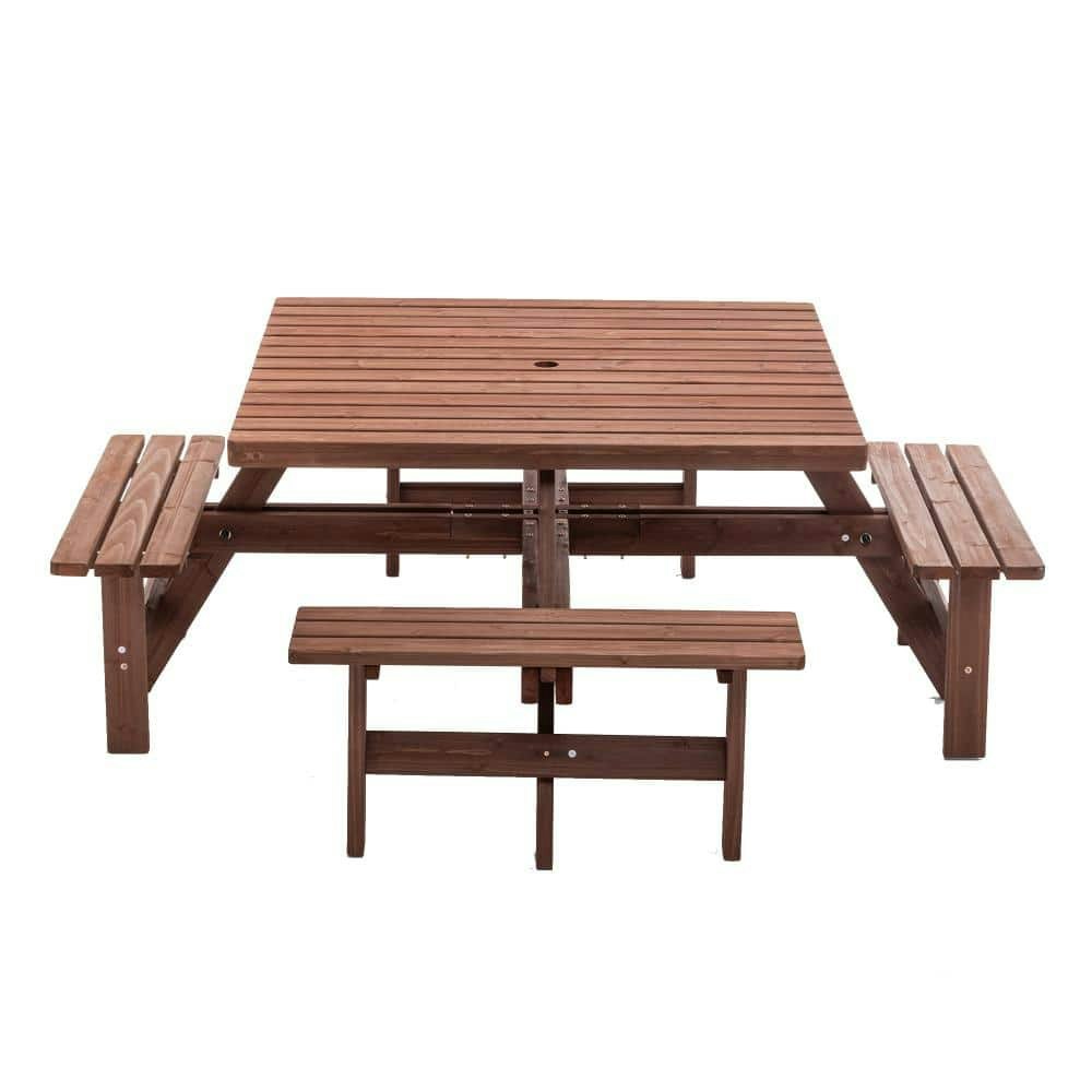 74-inch 8-Person Wooden Square Picnic Table: $425.20 74-inch 8-Person Wooden Square Picnic Table: $425.20