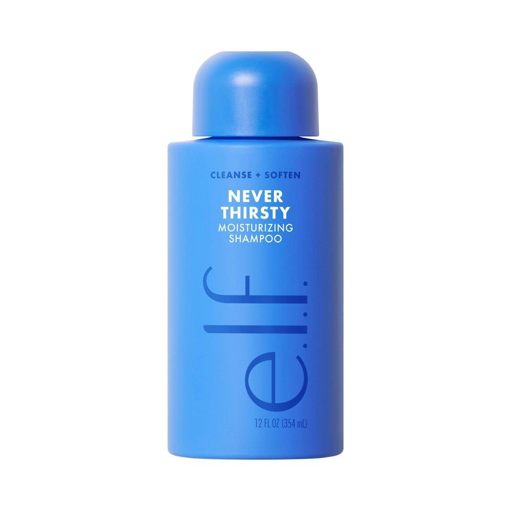 E.l.f. Hair Never Thirsty Moisturizing Shampoo 12-oz.: $9 E.l.f. Hair Never Thirsty Moisturizing Shampoo 12-oz.: $9