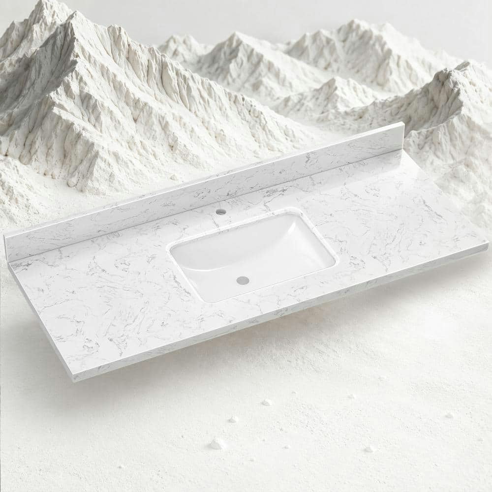 Velor 54" x 22" Cultured Marble Single Sink Vanity Top: $404.99 Velor 54" x 22" Cultured Marble Single Sink Vanity Top: $404.99