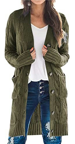 Prettygarden Women's Cable Knit Button Long Cardigan Sweater: $24.99 Prettygarden Women's Cable Knit Button Long Cardigan Sweater: $24.99