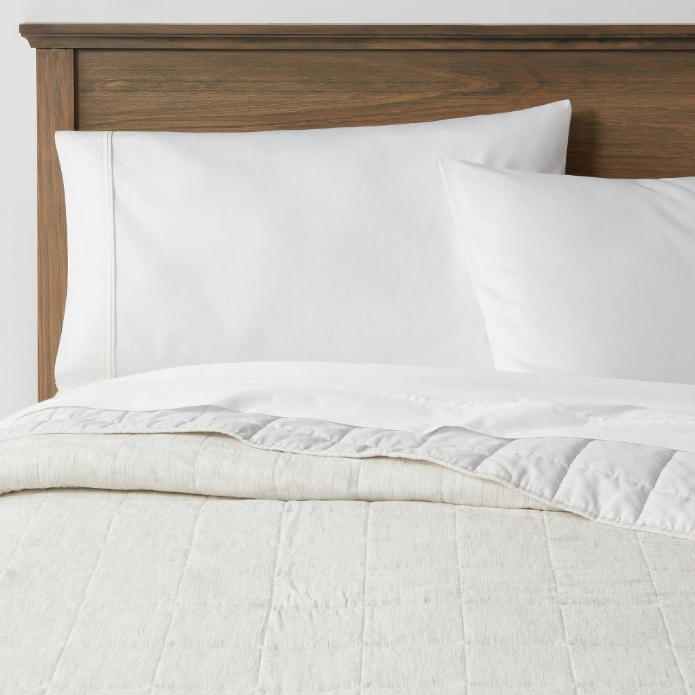Threshold Full/Queen Space Dyed Cotton Linen Quilt: $79