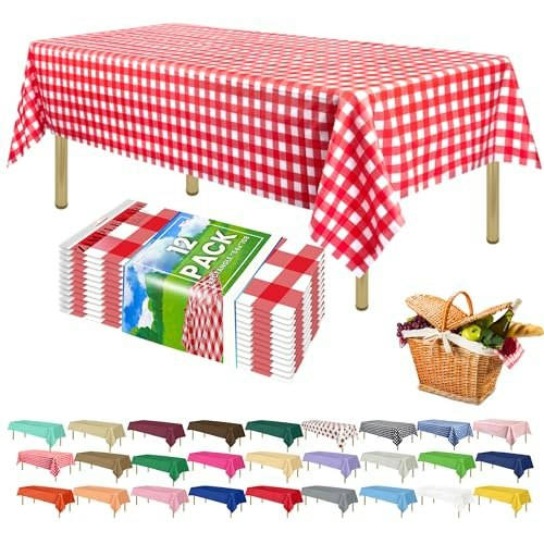 Zimpleware Disposable 54" x 108" Plastic Tablecloth 12-Pack: $20.39