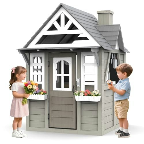 BTMWAY Kids Wooden Outdoor Playhouse: $297.49