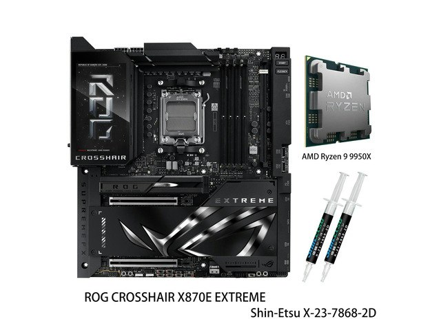 Asus ROG Crosshair X870E Extreme Motherboard and AMD Ryzen 9 9950X CPU Combo: $2,699.99