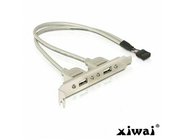 Xiwai PCI USB 2.0 A-Type Female to Motherboard 9-Pin Header Cable with Bracket: $7.99